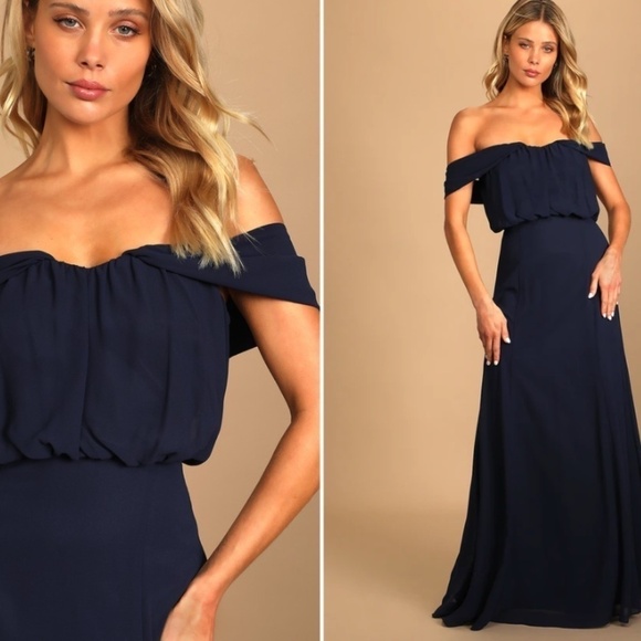 LULU's Prom Wedding Bridesmaid Flowy Romantic Special Event Maxi Dress - Picture 3 of 3